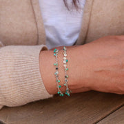 Amira - Sleeping Beauty Turquoise Silver Bracelet life style image | Breathe Autumn Rain Artisan Jewelry