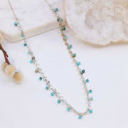 Amira - Sleeping Beauty Turquoise Silver Necklace main image | Breathe Autumn Rain Artisan Jewelry
