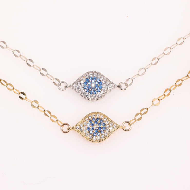 Ankara - Topaz Evil Eye Pendant Necklace detail image | Breathe Autumn Rain Artisan Jewelry