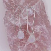 Artic Trek - Long Moonstone Sterling Silver Earrings alt image | Breathe Autumn Rain Artisan Jewelry