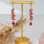 August Sunset - Sapphire Gold Earrings alt image | Breathe Autumn Rain Artisan Jewelry