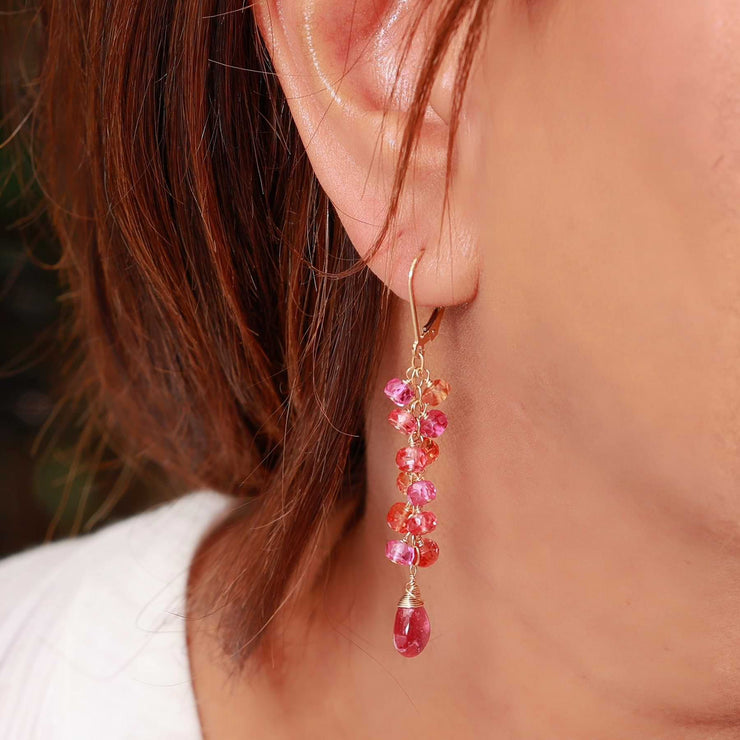 August Sunset - Sapphire Gold Earrings life style image | Breathe Autumn Rain Artisan Jewelry