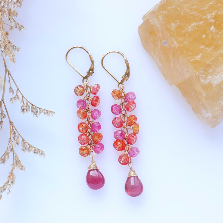 August Sunset - Sapphire Gold Earrings main image | Breathe Autumn Rain Artisan Jewelry