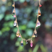 Autumn Harmony - Multi Tourmaline Gold Necklace alt image | Breathe Autumn Rain Artisan Jewelry