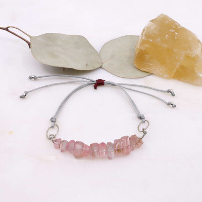 Balos Bay - Rare Pink Tourmaline Cord Bracelet main image | Breathe Autumn Rain Artisan Jewelry