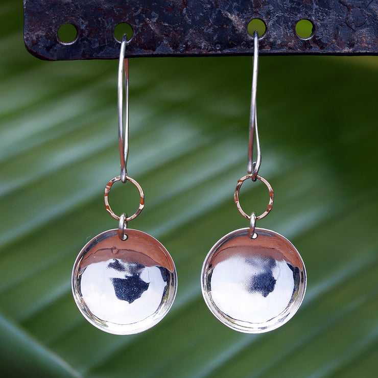 Barbados - Hammered Dome Earrings in Sterling Silver or Gold Filled - BreatheAutumnRain