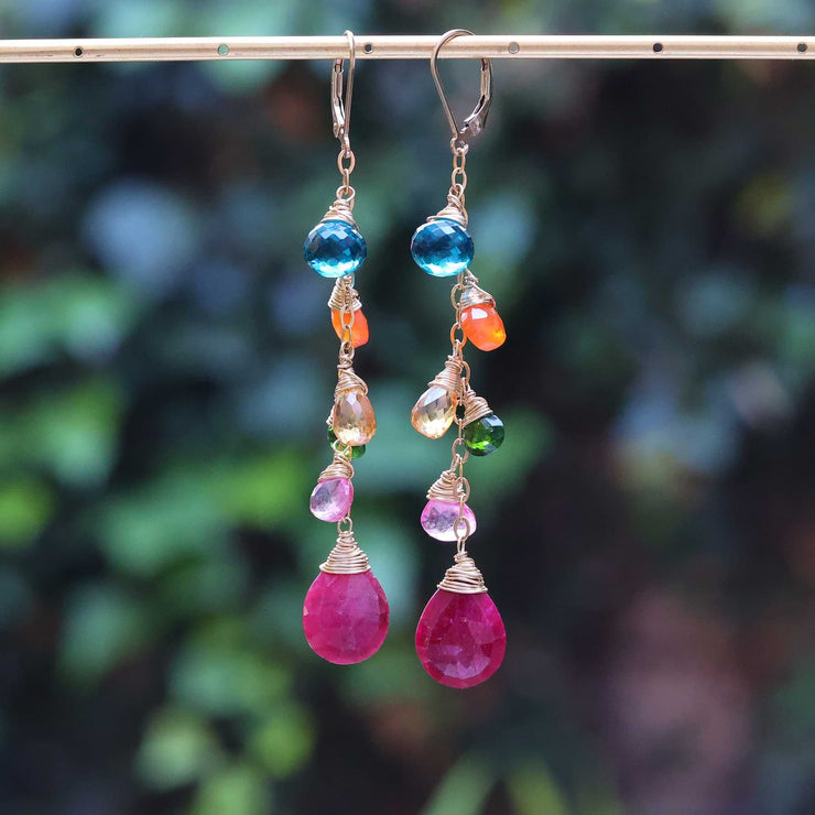 Barcelona Summer - Multi-Gemstone Earrings alt image | Breathe Autumn Rain Artisan Jewelry