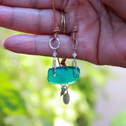 Beach Stroll - Sea Glass Necklace teal color image | Breathe Autumn Rain Artisan Jewelry
