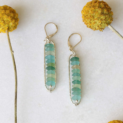 Beach Stroll - Roman Sea Glass Earrings main image | Breathe Autumn Rain Artisan Jewelry