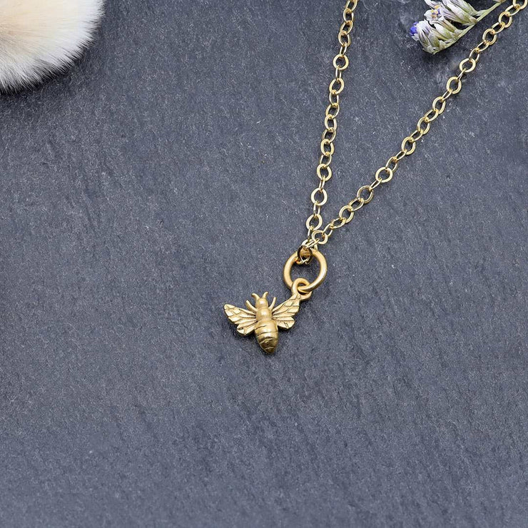 Bees Knees - Honey Bee Charm Necklace yellow gold | Breathe Autumn Rain