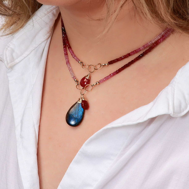 Bella II - Ombre Ruby Necklace life style image | Breathe Autumn Rain