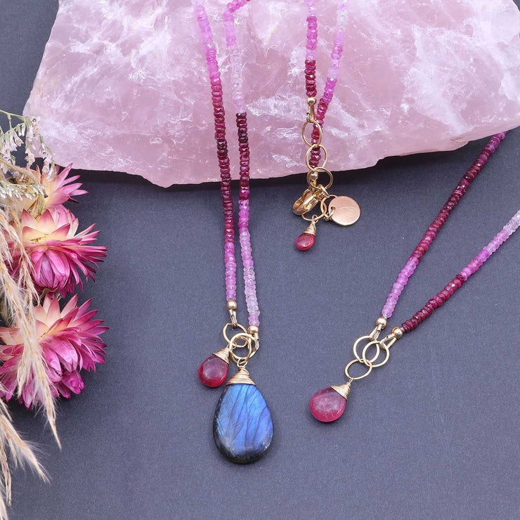 Bella and Bella II - Ombre Ruby Necklace image | Breathe Autumn Rain