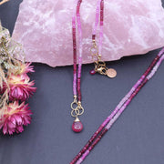 Bella - Ombre Ruby Gold Necklace
