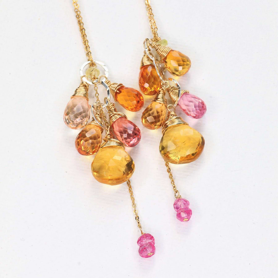 Bellini and Brunch - Padparadscha Sapphire Earrings alt image | Breathe Autumn Rain Artisan Jewelry