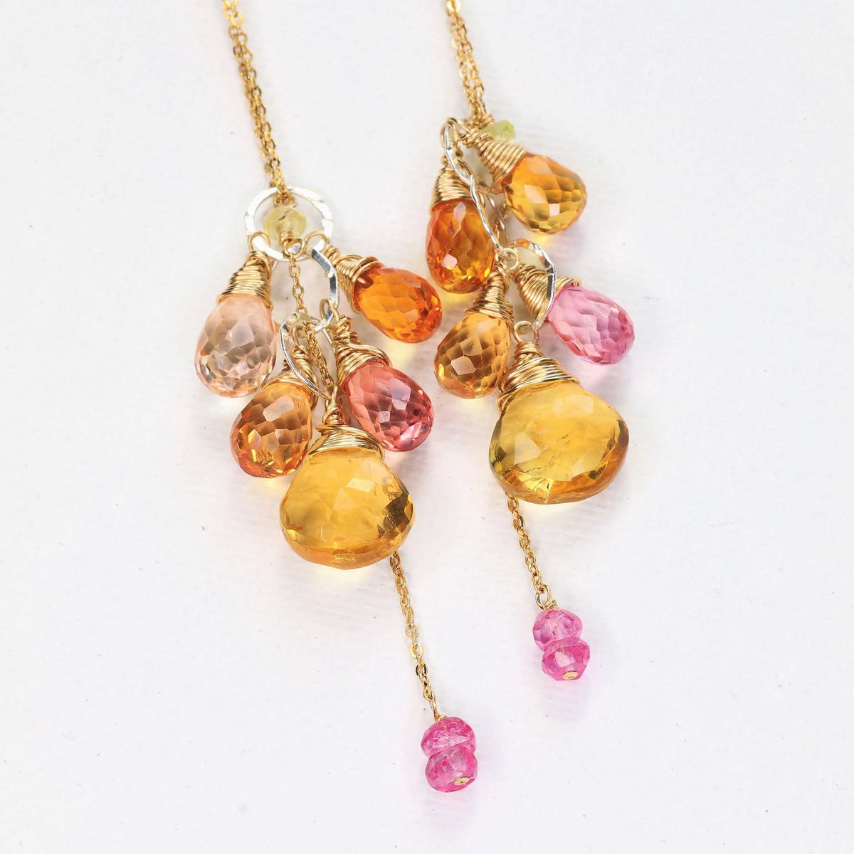 Bellini and Brunch - Padparadscha Sapphire Earrings alt image | Breathe Autumn Rain Artisan Jewelry