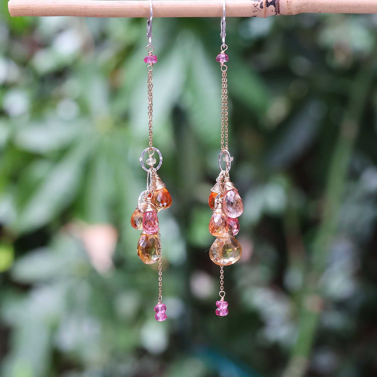 Bellini and Brunch - Padparadscha Sapphire Earrings alt image | Breathe Autumn Rain Artisan Jewelry
