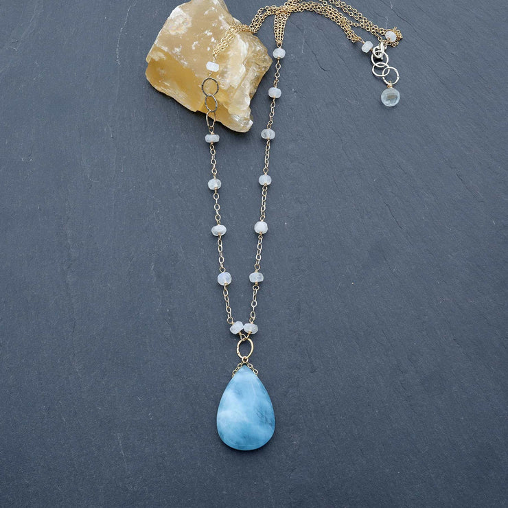 Big Blue Sky - Aquamarine Necklace alt image | Breathe Autumn Rain Artisan Jewelry