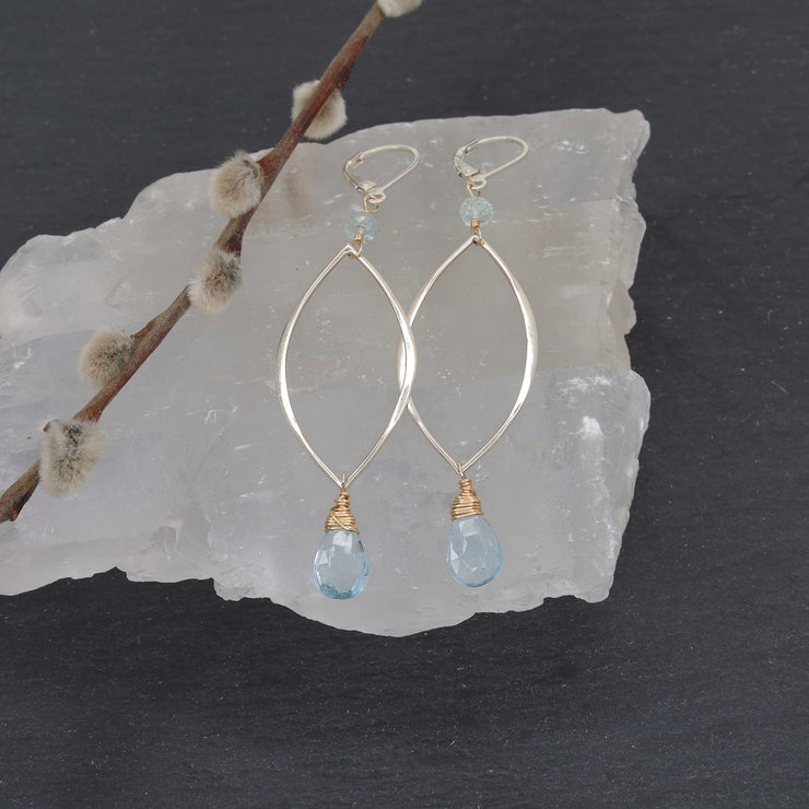 Big Sur - Sky Blue Silver Drop Earrings main image | Breathe Autumn Rain Artisan Jewelry