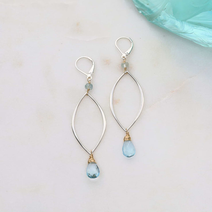 Big Sur - Sky Blue Silver Drop Earrings alt image | Breathe Autumn Rain Artisan Jewelry