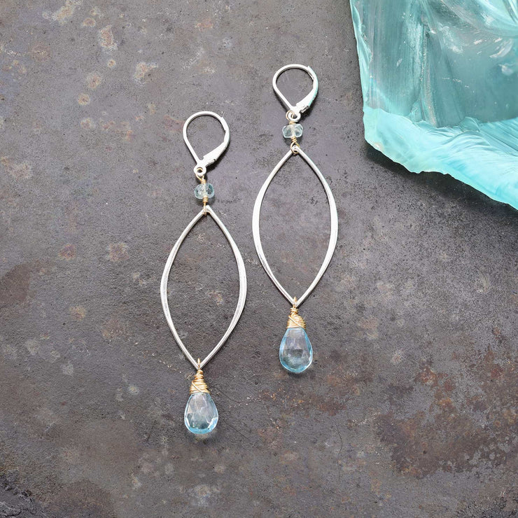 Big Sur - Sky Blue Silver Drop Earrings alt image | Breathe Autumn Rain Artisan Jewelry