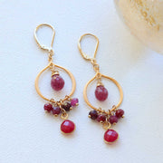 Bijou - Ruby and Pink Sapphire Gold Chandelier Earrings image | Breathe Autumn Rain Artisan Jewelry