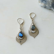 Labradorite Silver Teardop Earrings main image | Breathe Autumn Rain Artisan Jewelry