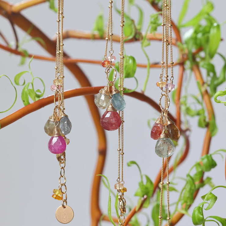 Bouquet de Fleurs - Dainty Sapphire Necklace main image | Breathe Autumn Rain Artisan Jewelry