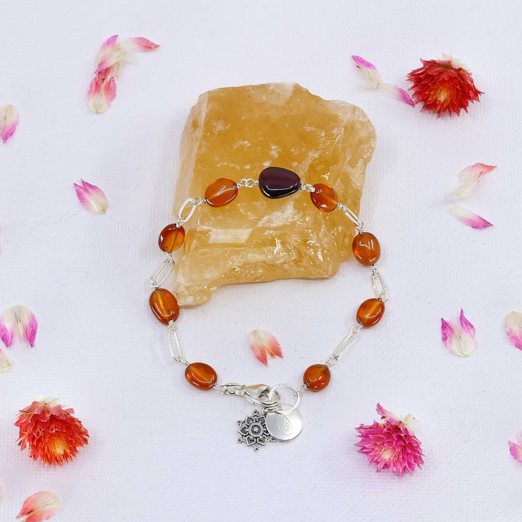 Brandywine - Garnet Sterling Silver Bracelet main image | Breathe Autumn Rain Artisan Jewelry