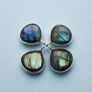 Oslo Nights - Faceted Labradorite Bezel Teardrop Earrings - sample images | BreatheAutumnRain