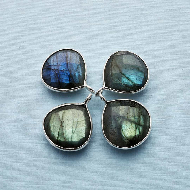 Oslo Nights - Faceted Labradorite Bezel Teardrop Earrings - sample images | BreatheAutumnRain