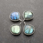 Oslo Nights - Faceted Labradorite Bezel Teardrop Earrings - sample images | BreatheAutumnRain