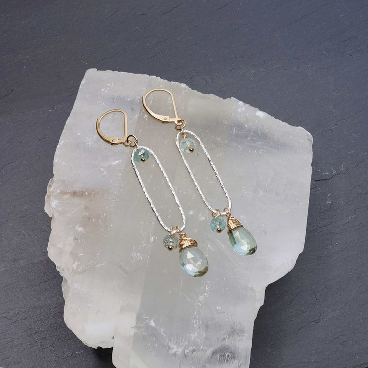 Brooklyn - Green Amethyst Drop Earrings main image | Breathe Autumn Rain Artisan Jewelry