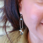 Brooklyn - Limited Edition Aquamarine Drop Earrings life style image | Breathe Autumn Rain Artisan Jewelry