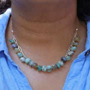 Calypso - Peruvian Opal Silver Necklace life style image | Breathe Autumn Rain Artisan Jewelry
