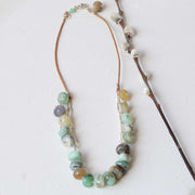 Calypso - Peruvian Opal Silver Necklace alt image | Breathe Autumn Rain Artisan Jewelry