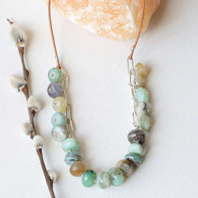 Calypso - Peruvian Opal Silver Necklace main image | Breathe Autumn Rain Artisan Jewelry