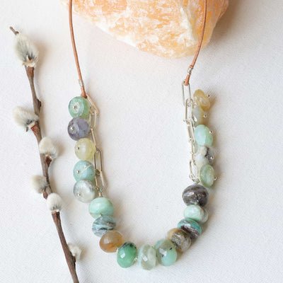 Calypso - Peruvian Opal Silver Necklace main image | Breathe Autumn Rain Artisan Jewelry