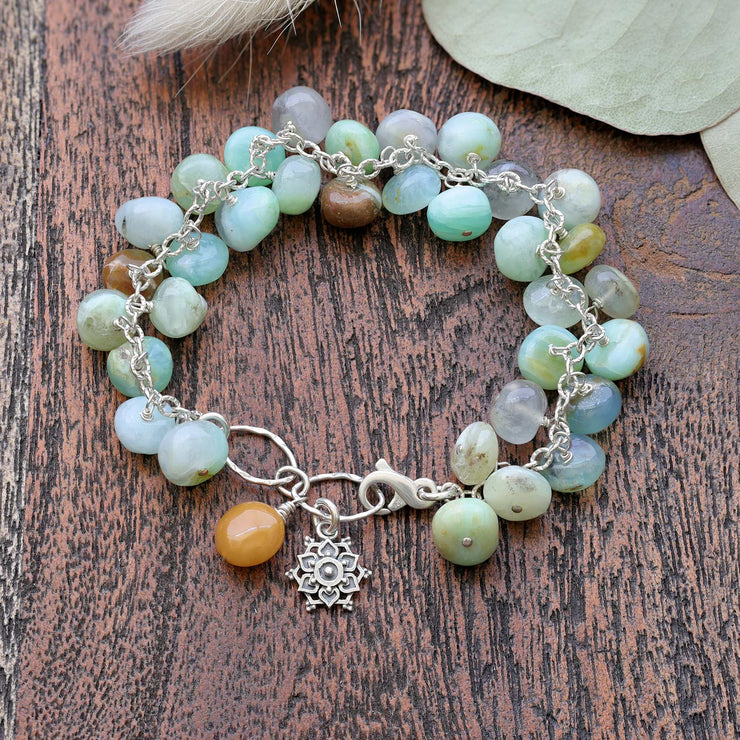 Calypso - Peruvian Opal Silver Bracelet alt image | Breathe Autumn Rain Artisan Jewelry