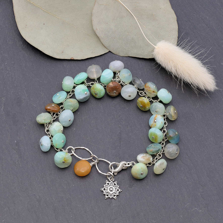 Calypso - Peruvian Opal Silver Bracelet alt image | Breathe Autumn Rain Artisan Jewelry