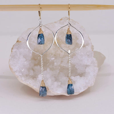 Kyanos - Blue Kyanite Drop Earrings alt image | Breathe Autumn Rain Artisan Jewelry