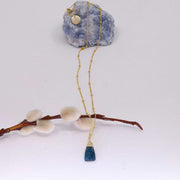 Camden - Kyanite Pendant Gold Necklace alt image | Breathe Autumn Rain Artisan Jewelry