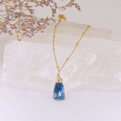 Camden - Kyanite Pendant Gold Necklace main image | Breathe Autumn Rain Artisan Jewelry