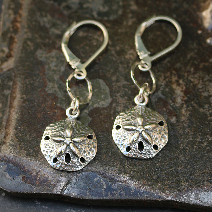 Cape Cod - Silver Sand Dollar Earrings - BreatheAutumnRain