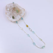 Carmel - Aquamarine and Pearl Sterling Silver Necklace alt2 image | Breathe Autumn Rain Artisan Jewelry