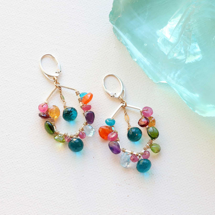 Carnivale - Multi-Gemstone Mixed Metal Earrings main image | Breathe Autumn Rain Artisan Jewelry