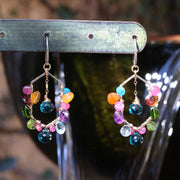 Carnivale - Multi-Gemstone Mixed Metal Earrings alt image | Breathe Autumn Rain Artisan Jewelry