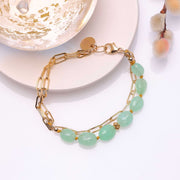 Celedon - Chrysoprase Nugget Double Strand Bracelet alt image | Breathe Autumn Rain Artisan Jewelry