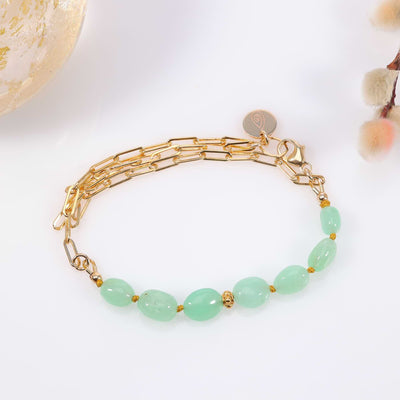 Celedon - Chrysoprase Nugget Double Strand Bracelet main image | Breathe Autumn Rain Artisan Jewelry