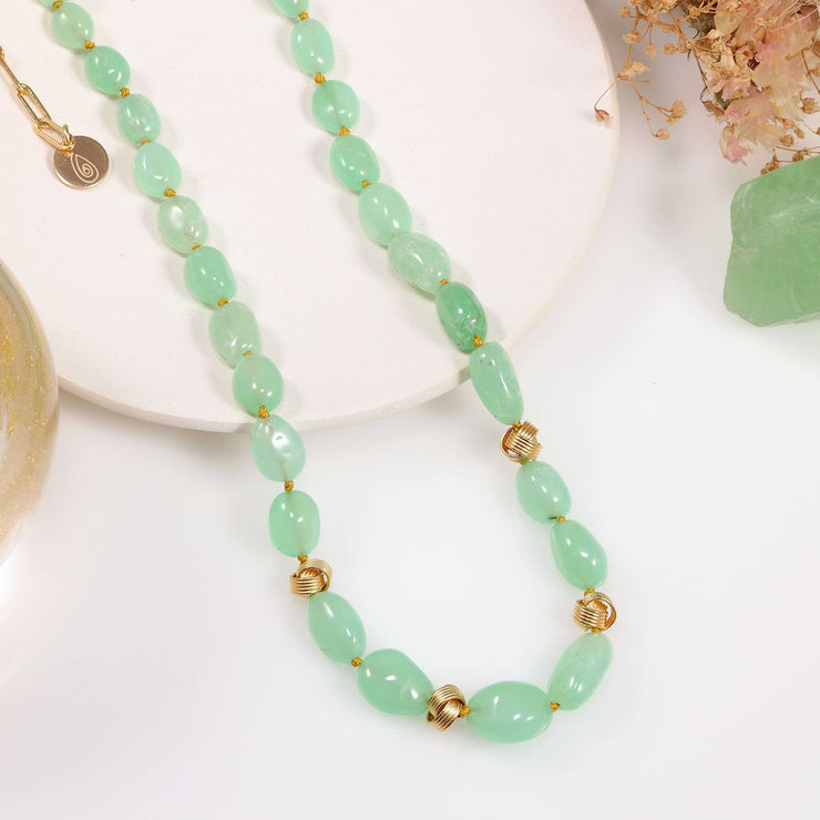 Celedon - Chrysoprase Nugget Necklace new main image | Breathe Autumn Rain Artisan Jewelry