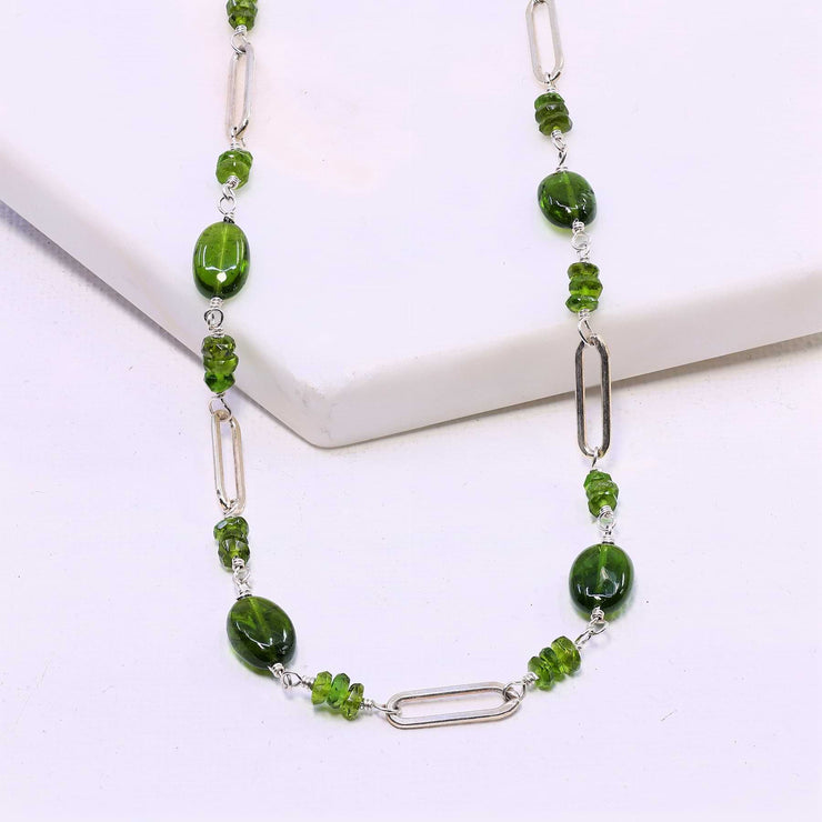 Cloud Forest - Chrome Diopside Silver Necklace detaill image | Breathe Autumn Rain Artisan Jewelry